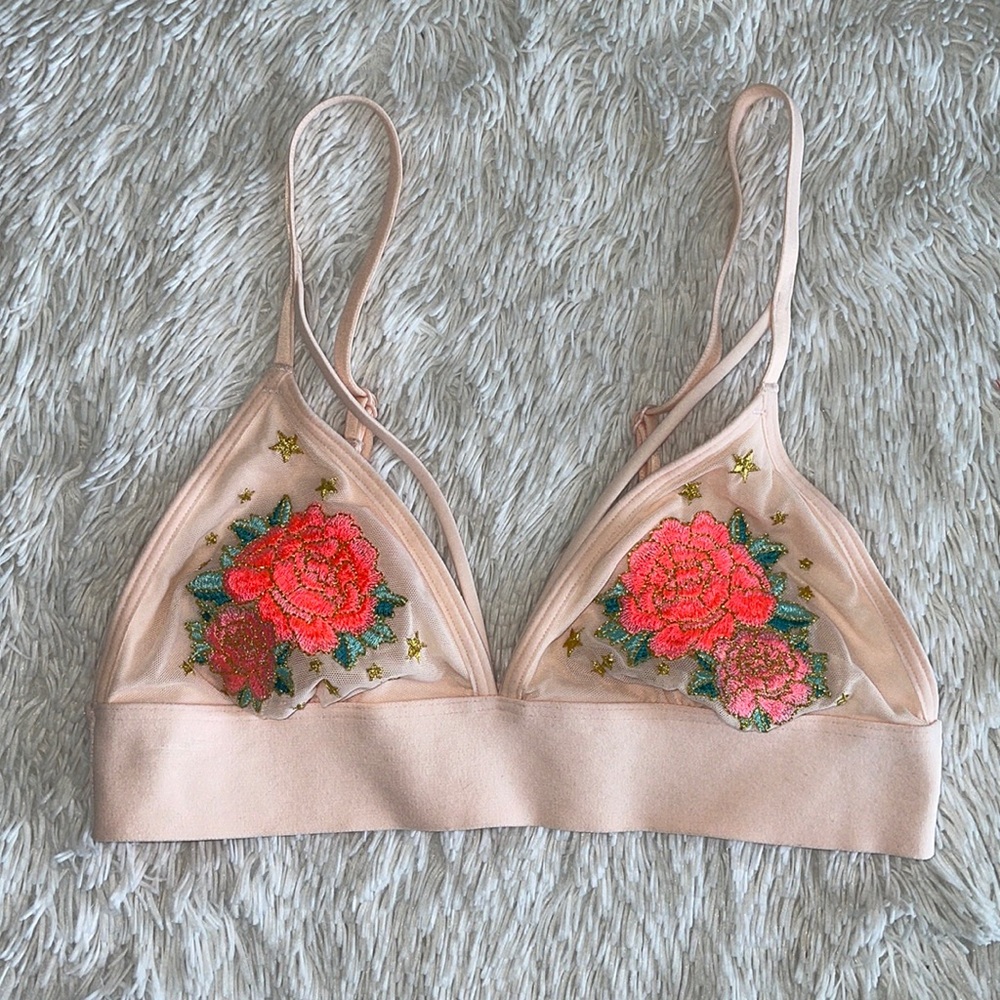 Victoria’s Secret PINK Embroidered Floral Bralette